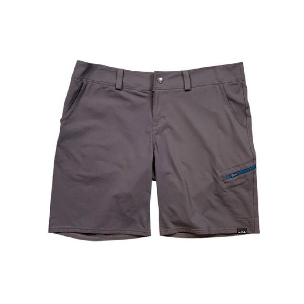 NRS Shorts Womens 12 Gray Guide Nylon Stretch Pockets Born On The River Hiking